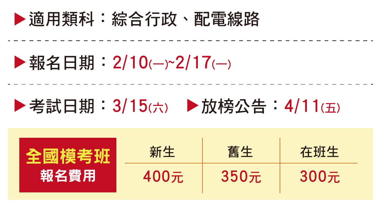 114年台電僱員全國模考班